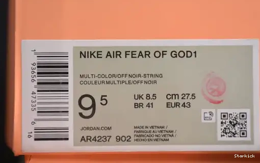 Question" Fear String God Nike of Air "The 1 AR4237-902 0505